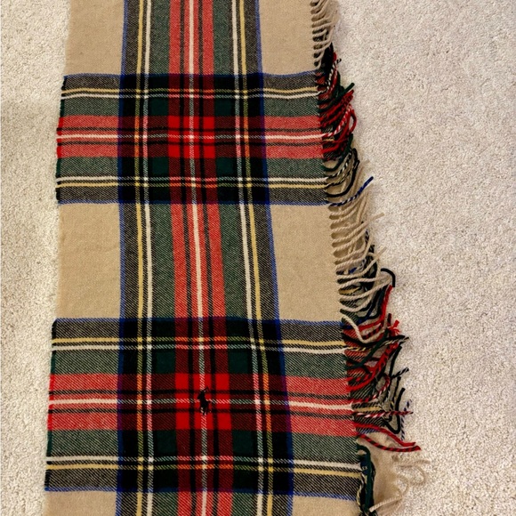 Polo Ralph Lauren plaid scarf with fringe - Picture 3 of 6